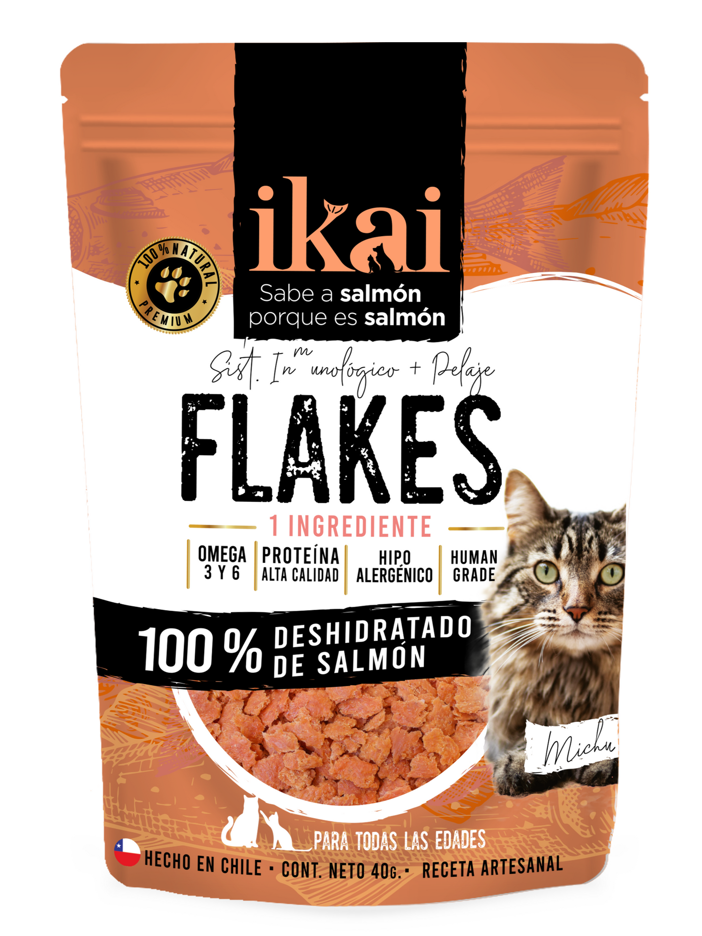 PACK GATO: 1 SNACK + 1 FLAKE + 1 MOUSSE + 1 ACEITE (60 ml)