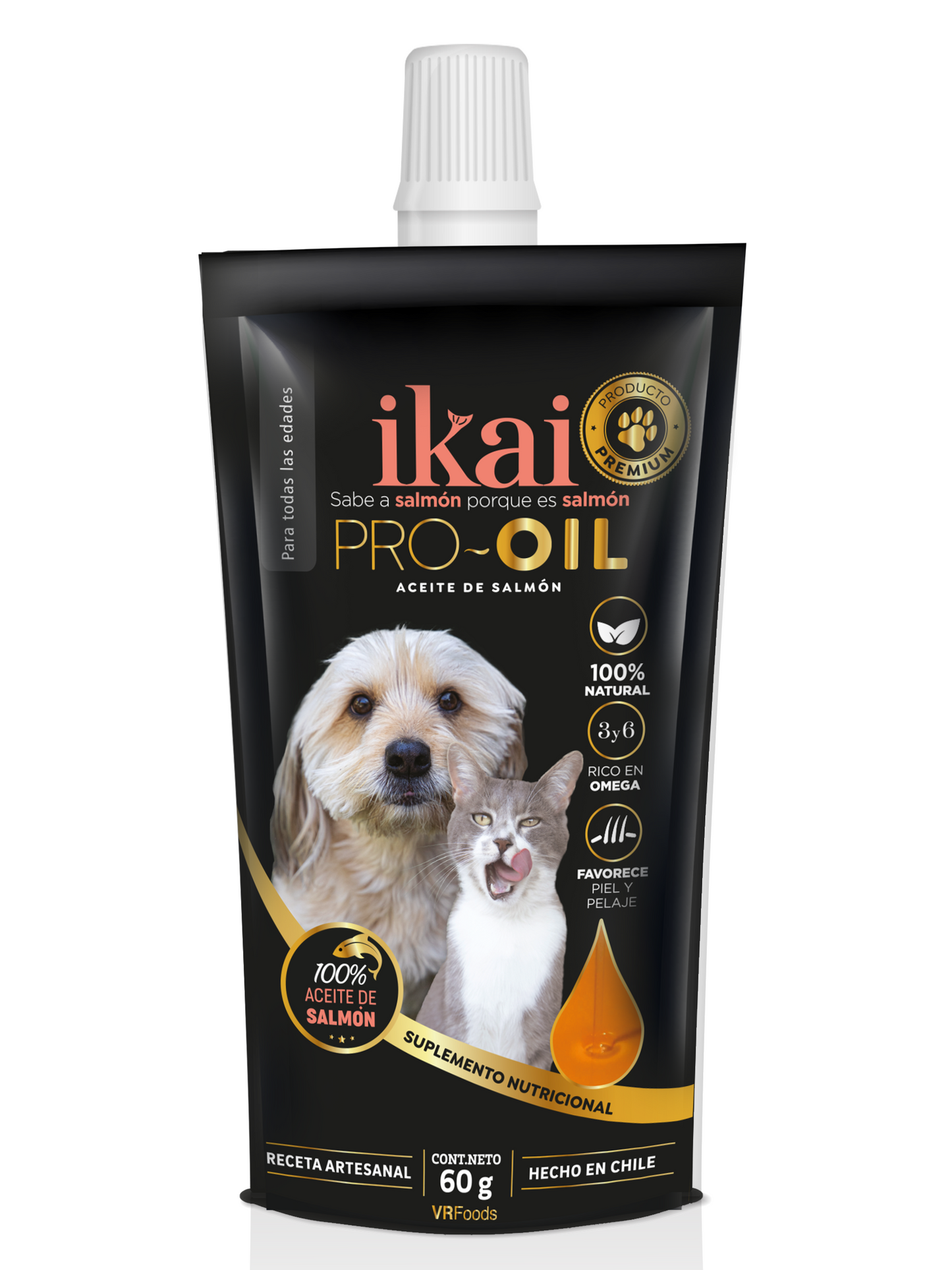 PACK GATO: 1 SNACK + 1 FLAKE + 1 MOUSSE + 1 ACEITE (60 ml)