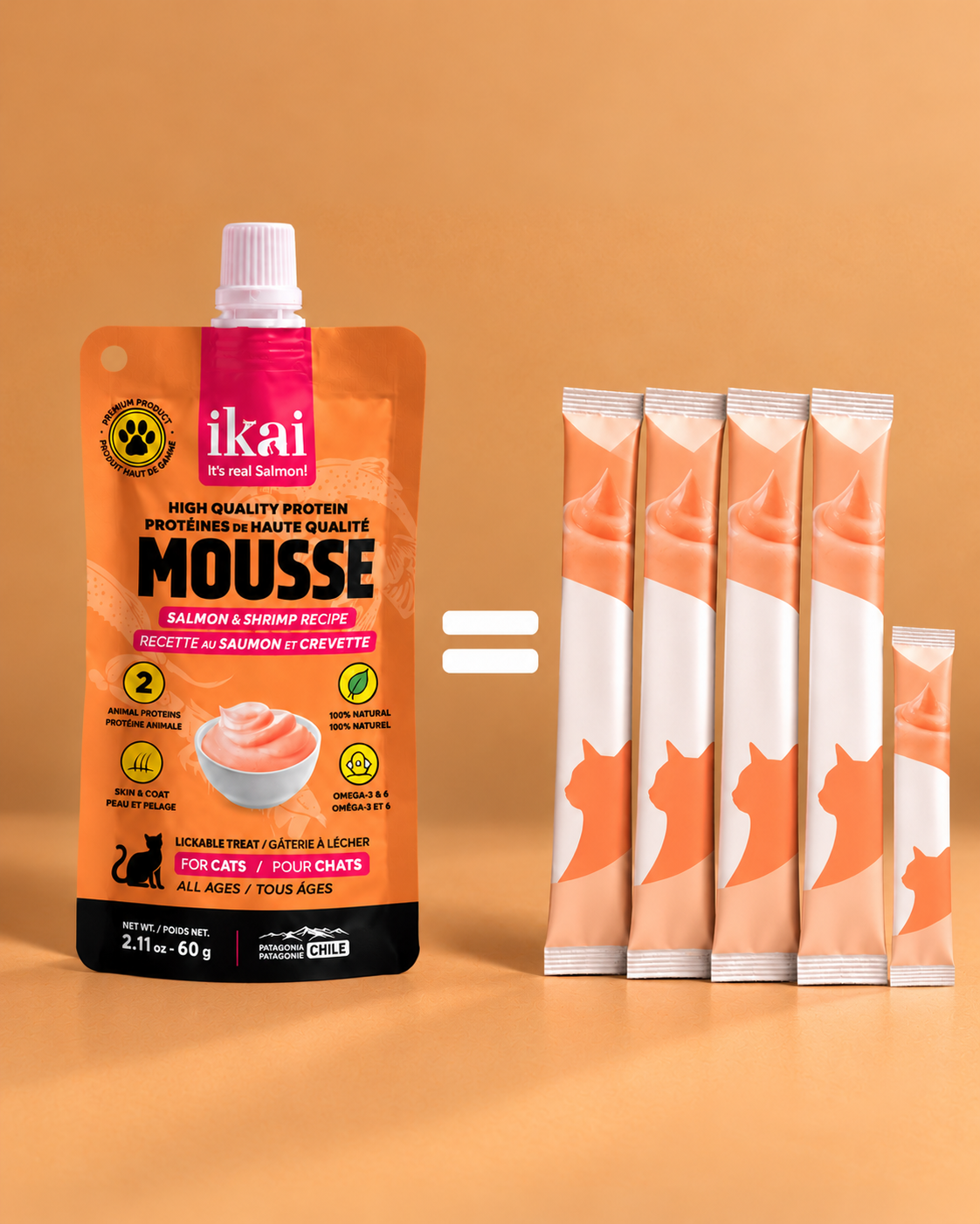 Mousse Salmón y Camarón para Gatos