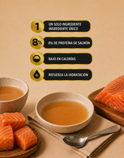 Caldo de salmón para perros
