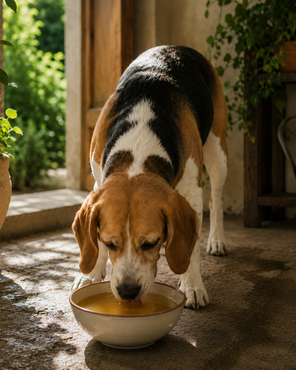 Caldo de salmón para perros