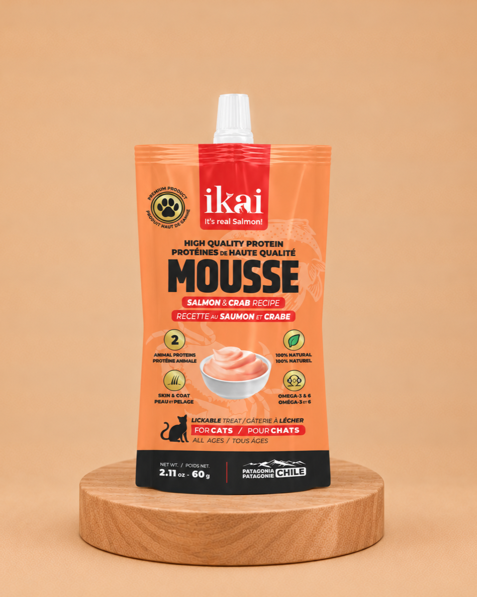 Mousse salmón y cangrejo para gatos