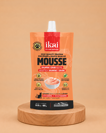 Mousse salmón y cangrejo para gatos