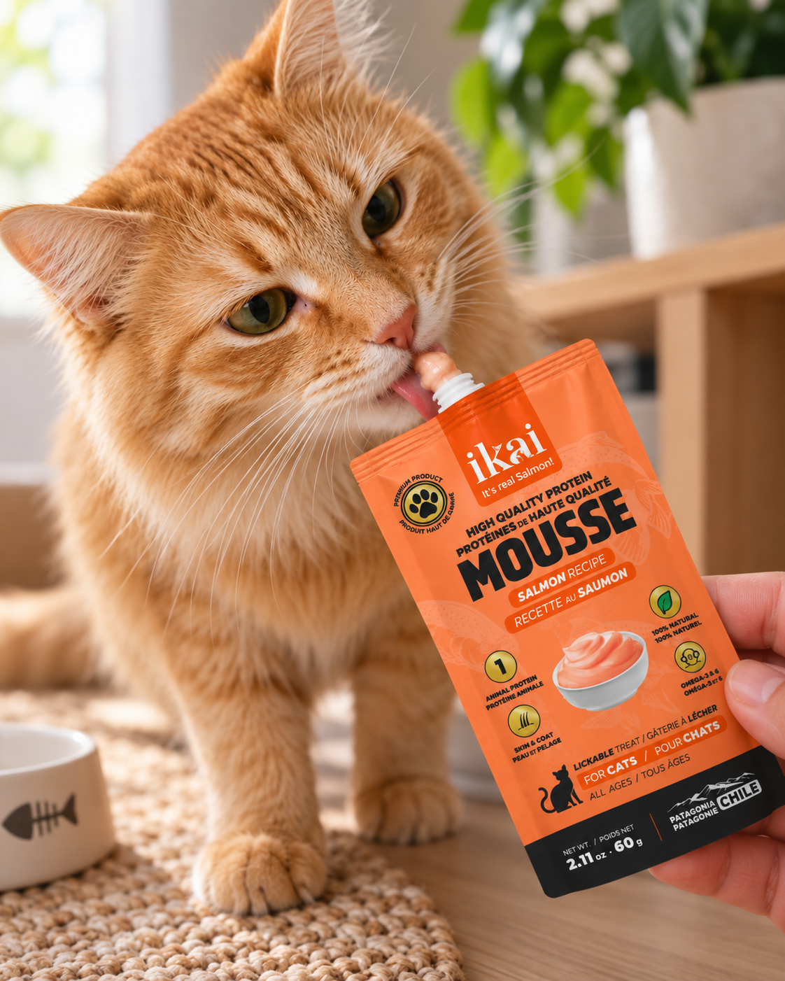 Mousse salmón para gatos