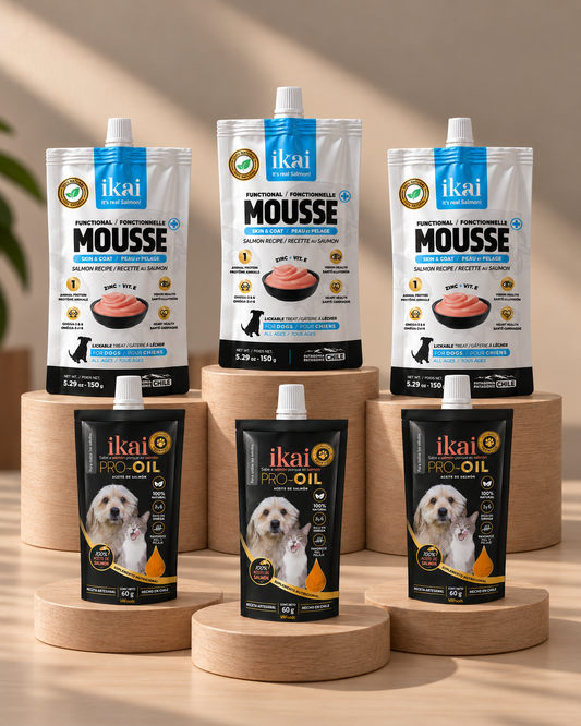 Pack PERRO: 3 Mousse Piel y Pelaje + 3 Aceites