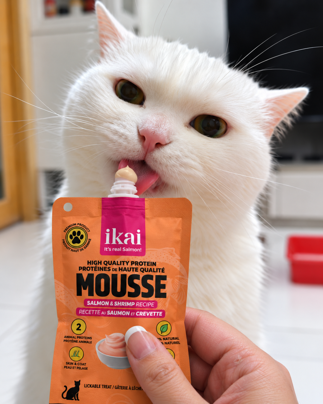 Mousse Salmón y Camarón para Gatos