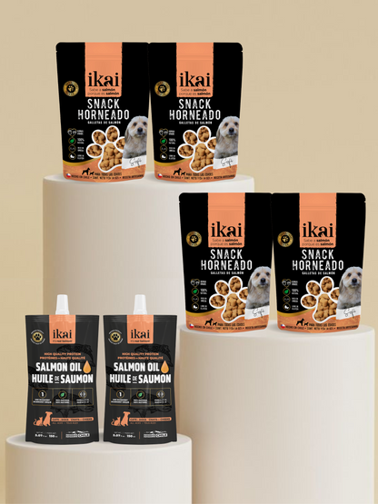 PACK PERRO: 4 SNACKS + 2 ACEITES (150 ml)