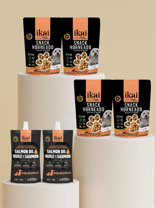 PACK PERRO: 4 SNACKS + 2 ACEITES (150 ml)