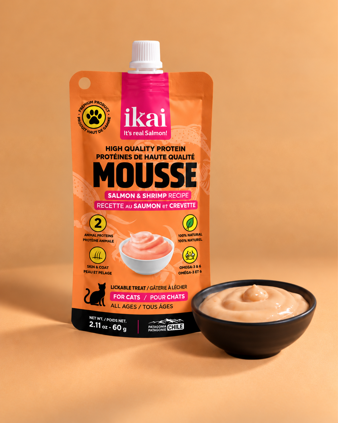 Mousse Salmón y Camarón para Gatos