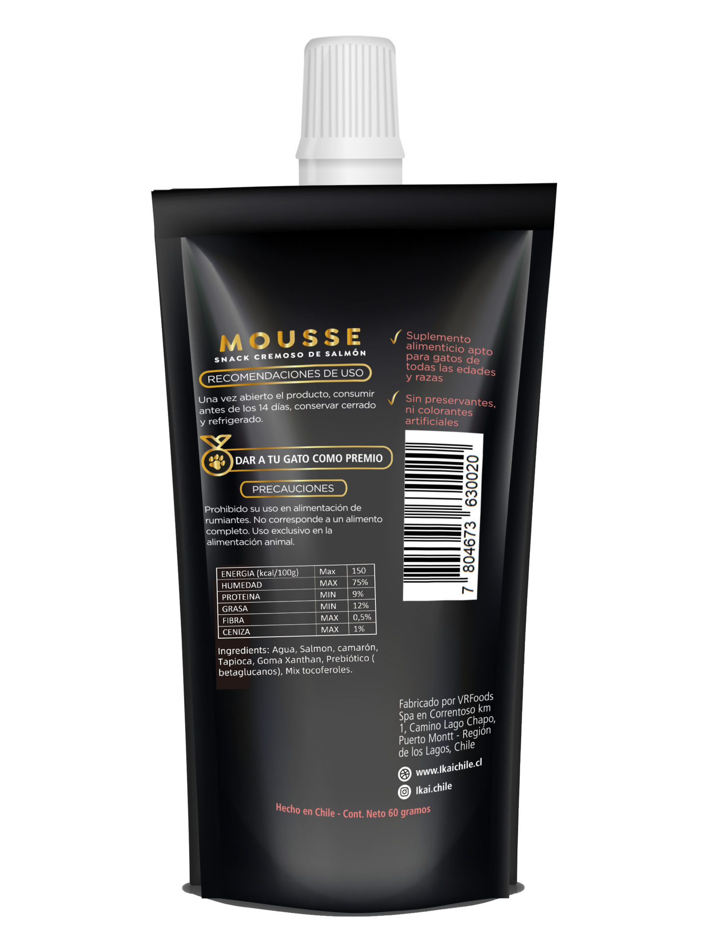 MOUSSE de salmón y camarón para gatos - 60 grs