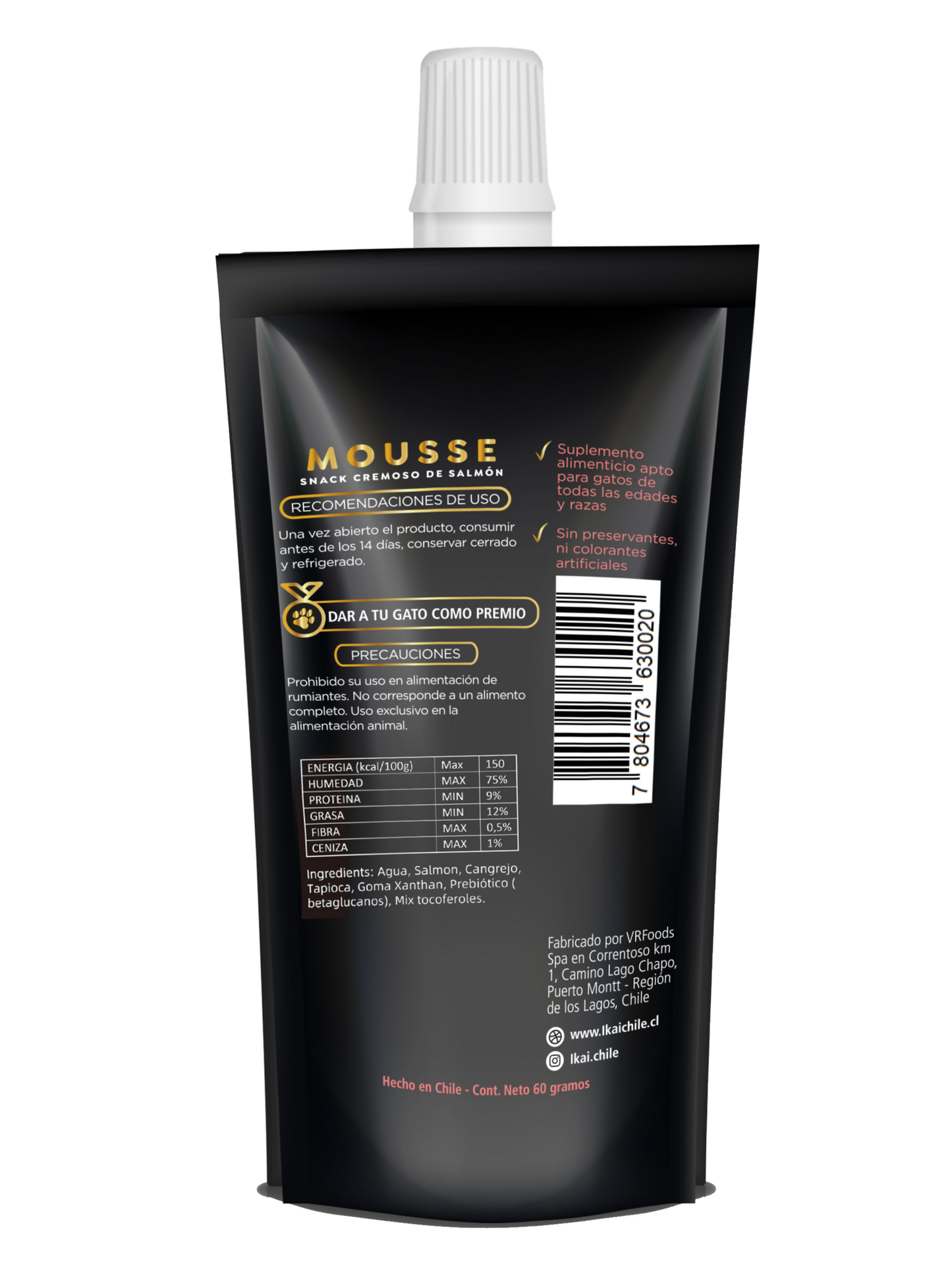 MOUSSE de salmón y cangrejo para gatos - 60 grs